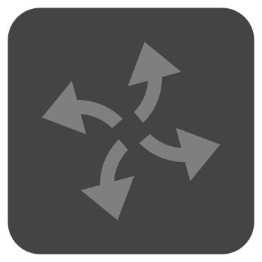 Santrifüj oklar düz kare vektör simgesi