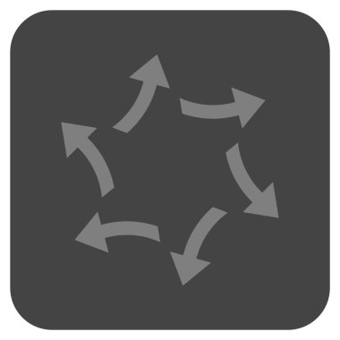 Santrifüj oklar düz kare vektör simgesi