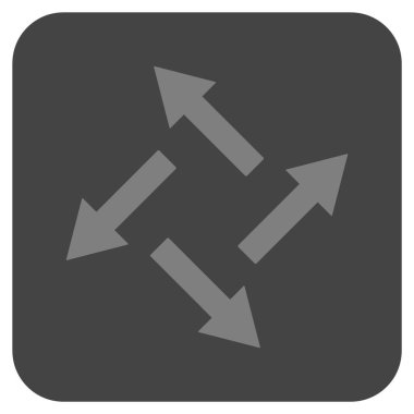 Santrifüj oklar düz kare vektör simgesi