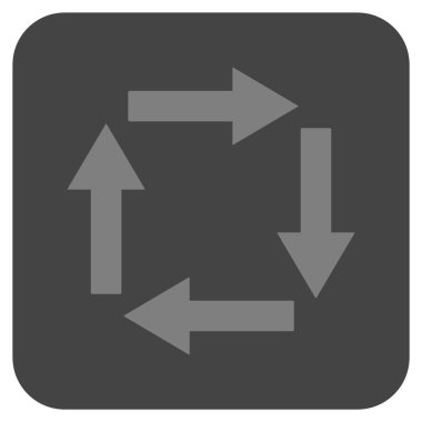 Dolaşım oklar düz kare vektör simgesi