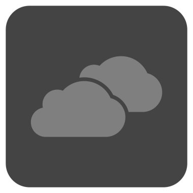 Bulutlar düz kare vektör simgesi