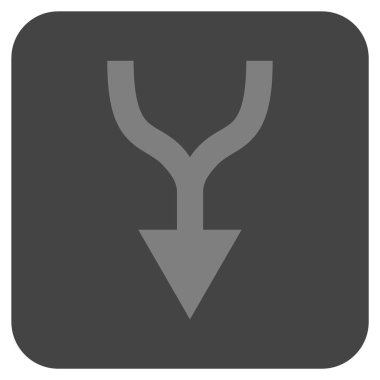 Düz kare vektör simgesi aşağı ok birleştirmek