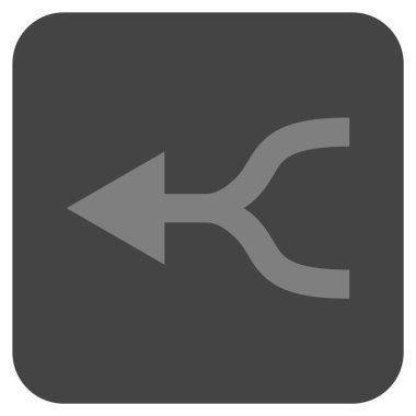 Ok sol düz kare vektör simgesi birleştirmek