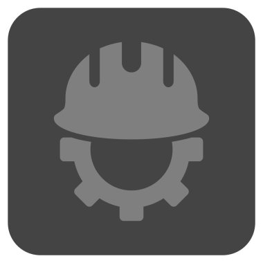 Geliştirme işçisi düz kare vektör simgesi