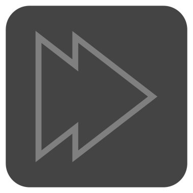 Şu yönde düz vektör simgesi kare