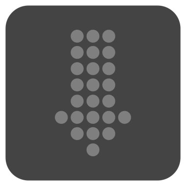 Noktalı ok aşağı düz kare vektör simgesi