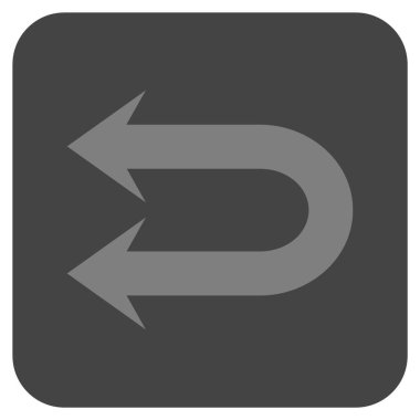 Sola çift ok düz kare vektör simgesi