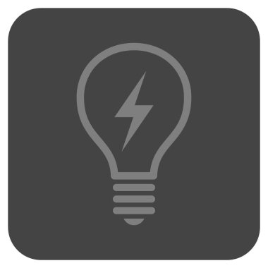 Elektrikli ampul düz kare vektör simgesi