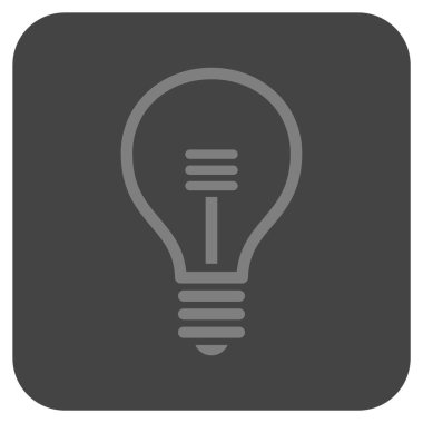 Lamba ampul düz kare vektör simgesi