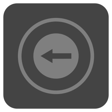 Sol ok düz kare vektör simgesi yuvarlak