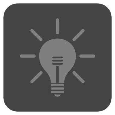 Ampul düz kare vektör simgesi