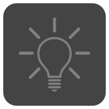 Ampul düz kare vektör simgesi