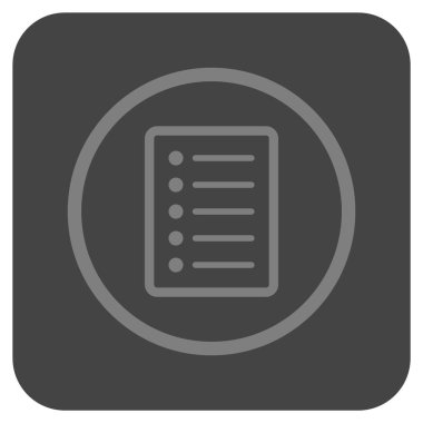 Vektör simge listesi sayfa düz kare