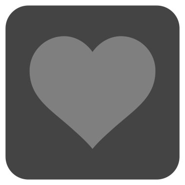 Aşk kalp düz kare vektör simgesi