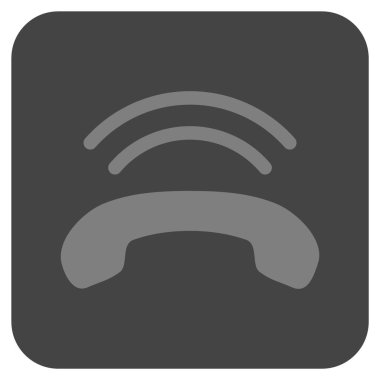 Telefon zil düz kare vektör simgesi