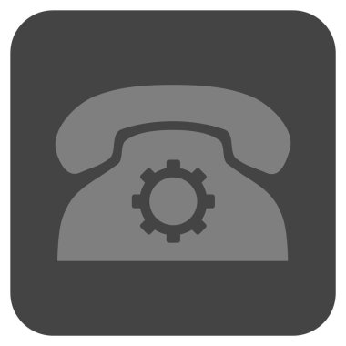 Telefon ayarları düz kare vektör simgesi