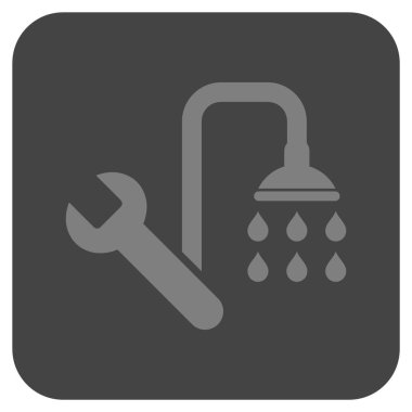 Sıhhi tesisat düz kare vektör simgesi