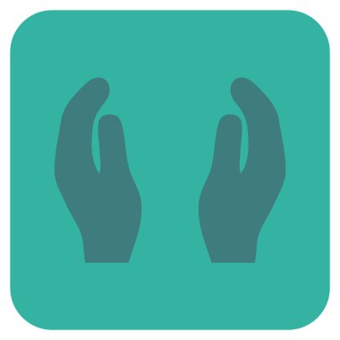 Alkış eller düz kare vektör simgesi