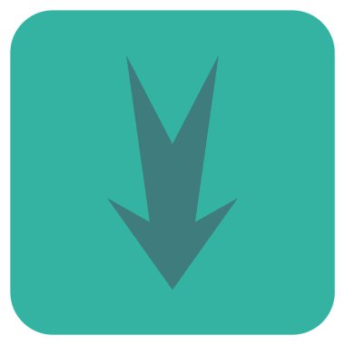 Düz aşağı ok vektör simgesi kare