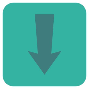 Düz aşağı ok vektör simgesi kare