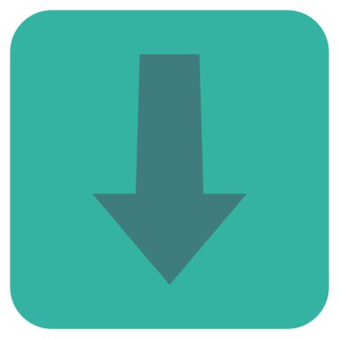 Düz aşağı ok vektör simgesi kare