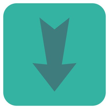 Düz aşağı ok vektör simgesi kare