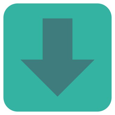 Düz aşağı ok vektör simgesi kare