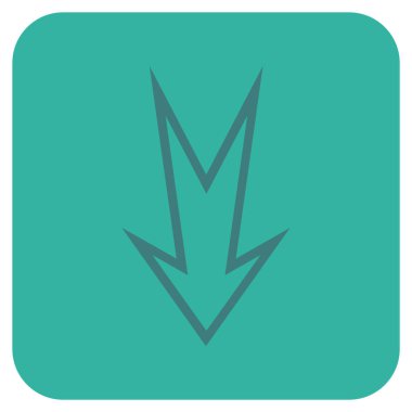 Düz aşağı ok vektör simgesi kare