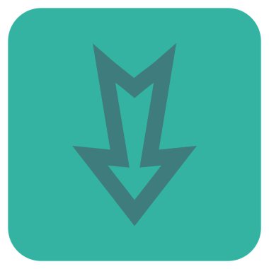 Düz aşağı ok vektör simgesi kare