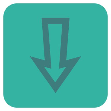 Düz aşağı ok vektör simgesi kare