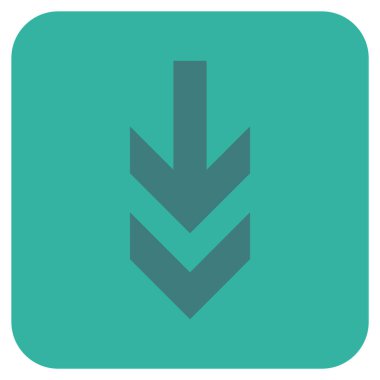 Düz aşağı ok vektör simgesi kare