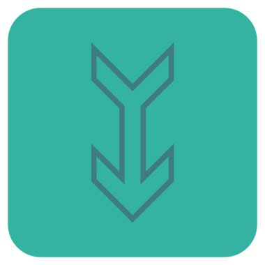 Düz aşağı ok vektör simgesi kare