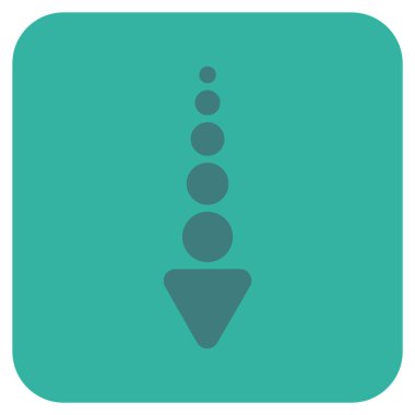 Düz aşağı ok vektör simgesi kare