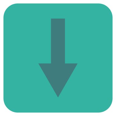 Düz aşağı ok vektör simgesi kare