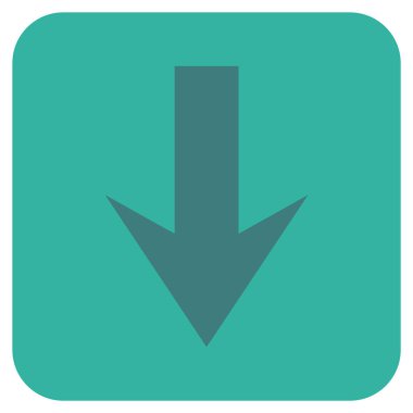 Düz aşağı ok vektör simgesi kare