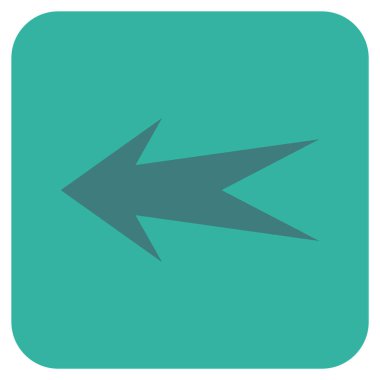 Düz sol ok vektör simgesi kare