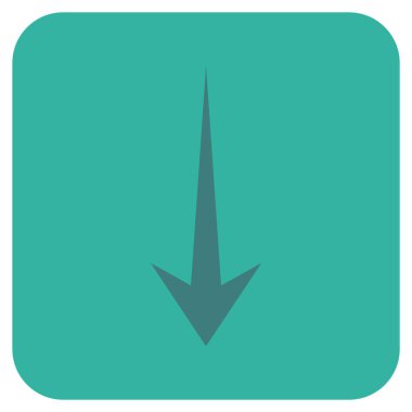 Düz aşağı ok vektör simgesi kare