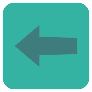 Düz sol ok vektör simgesi kare