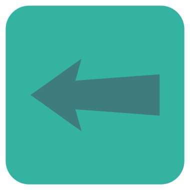 Düz sol ok vektör simgesi kare