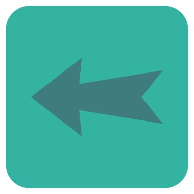 Düz sol ok vektör simgesi kare