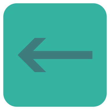 Düz sol ok vektör simgesi kare