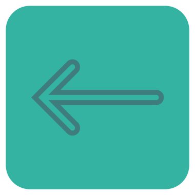 Düz sol ok vektör simgesi kare