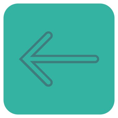 Düz sol ok vektör simgesi kare