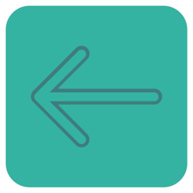 Düz sol ok vektör simgesi kare