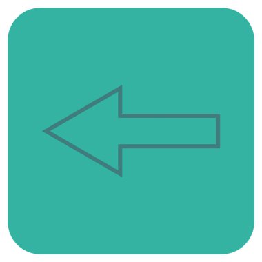 Düz sol ok vektör simgesi kare