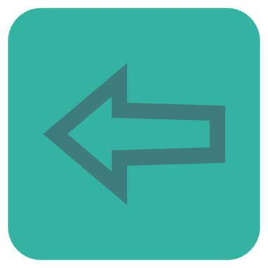 Düz sol ok vektör simgesi kare