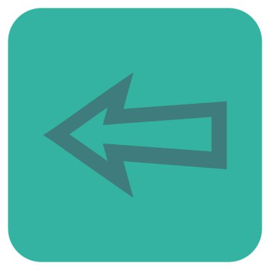 Düz sol ok vektör simgesi kare