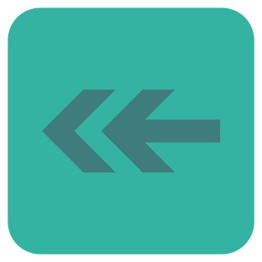 Düz sol ok vektör simgesi kare