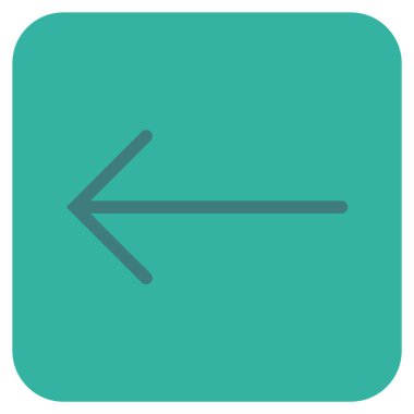 Düz sol ok vektör simgesi kare