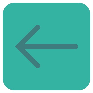 Düz sol ok vektör simgesi kare